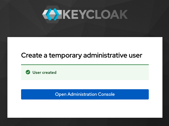 Keycloak Open Admin Console